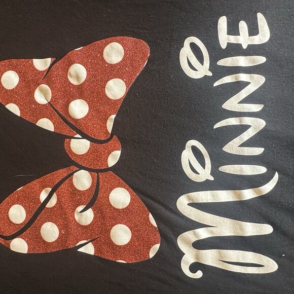 Women's Disney Black Short Sleeve Minnie Mouse T-Shirt Size Large - Picture 2 of 6